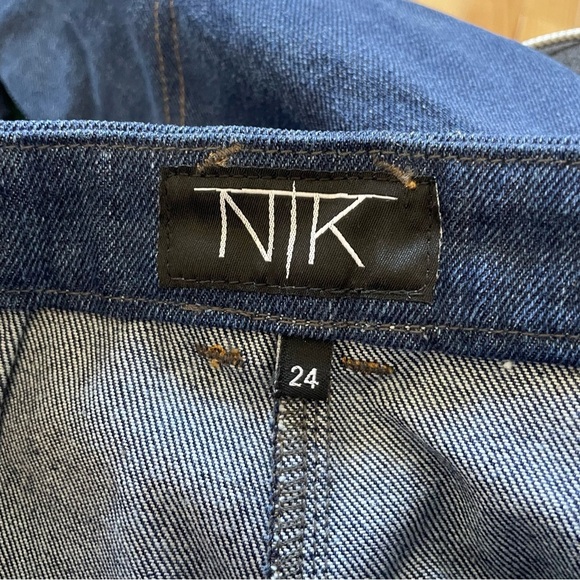 tt studios NTK Rodeo Blue Cotton Heavy Denim High Waisted Straight Leg Jeans 24 - Picture 8 of 10